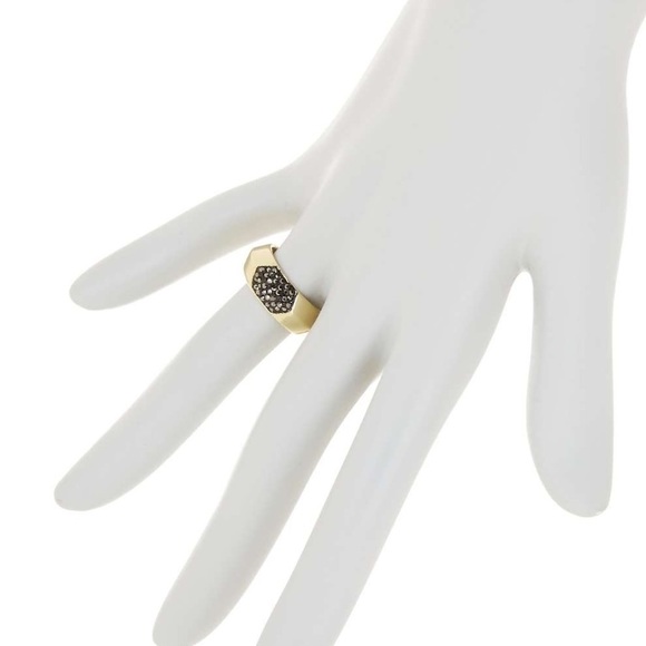 House Of Harlow 1960 Pave Hematite Inset Ring - Picture 3 of 8